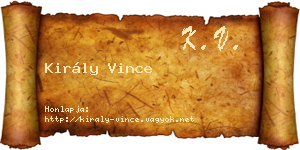 Király Vince névjegykártya